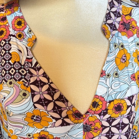 New Multicolor Boho Floral Pattern Babydoll Dress Size 3X - Picture 9 of 12